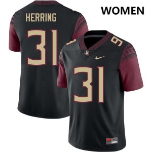 Women Elijah Herring Black Florida State Seminoles #31 College Football Official Jerseys 836098-122