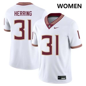 Women Elijah Herring White Florida State Seminoles #31 College Football NCAA Jerseys 974277-868