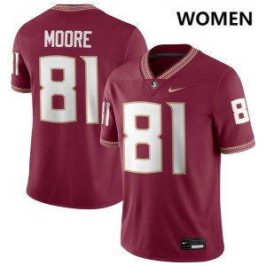 Women Elijah Moore Garnet Florida State Seminoles #81 College Football NCAA Jerseys 152702-815