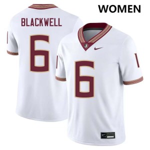 Women Gavin Blackwell White Florida State Seminoles #6 College Football Game Jerseys 721507-740