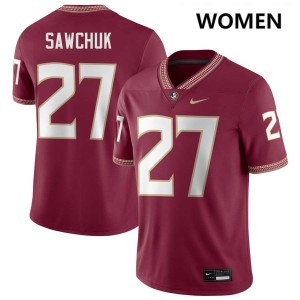 Women's Gavin Sawchuk Garnet Florida State Seminoles #27 College Football High School Jerseys 652114-365