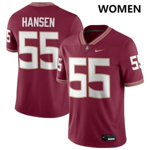 Women's Gunnar Hansen Garnet Florida State Seminoles #55 College Football University Jerseys 355268-883