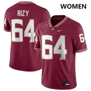 Womens Jacob Rizy Garnet Florida State Seminoles #64 College Football Embroidery Jerseys 374423-128