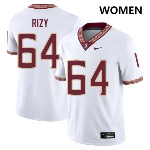 Women Jacob Rizy White Florida State Seminoles #64 College Football University Jersey 923433-532