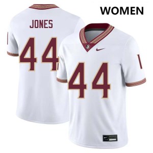 Women Jaden Jones White Florida State Seminoles #44 College Football University Jerseys 731083-864