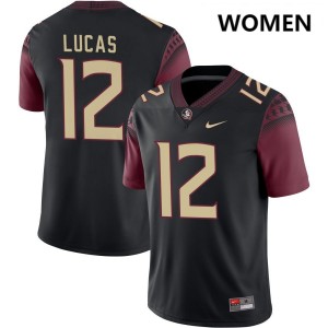 Women's Jaylin Lucas Black Florida State Seminoles #12 College Football Game Jersey 199637-169