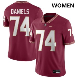 Womens Jonathan Daniels Garnet Florida State Seminoles #74 College Football Stitched Jerseys 476490-814