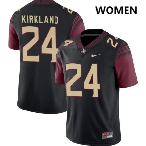 Womens K.J. Kirkland Black Florida State Seminoles #24 College Football Alumni Jerseys 129285-881