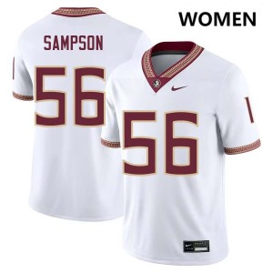 Women's KJ Sampson White Florida State Seminoles #56 College Football Player Jersey 874623-962