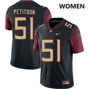 Womens Luke Petitbon Black Florida State Seminoles #51 College Football High School Jerseys 332036-445