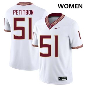 Womens Luke Petitbon White Florida State Seminoles #51 College Football Replica Jerseys 284832-433