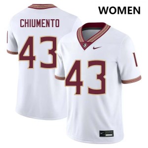 Women Mac Chiumento White Florida State Seminoles #43 College Football Player Jersey 302704-962