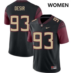Womens Mandrell Desir Black Florida State Seminoles #93 College Football Game Jerseys 769960-872