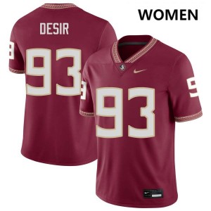 Womens Mandrell Desir Garnet Florida State Seminoles #93 College Football 2025-26 Jerseys 805853-902