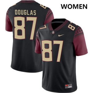 Womens Markeston Douglas Black Florida State Seminoles #87 College Football NCAA Jerseys 360152-542