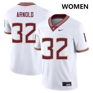 Womens Mason Arnold White Florida State Seminoles #32 College Football High School Jerseys 752333-351