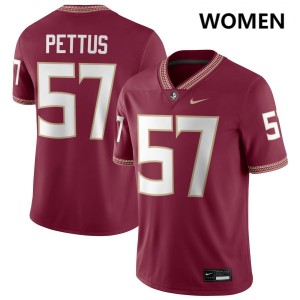 Women's Micah Pettus Garnet Florida State Seminoles #57 College Football 2025 Jersey 573882-251