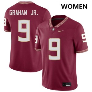 Womens Omar Graham Jr. Garnet Florida State Seminoles #9 College Football Official Jerseys 284376-299