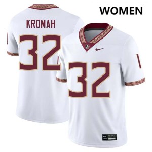 Womens Ousmane Kromah White Florida State Seminoles #32 College Football Player Jersey 626337-422