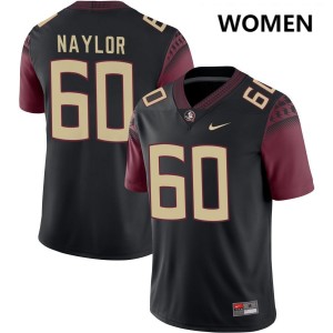 Women's Peyton Naylor Black Florida State Seminoles #60 College Football Embroidery Jersey 183658-158