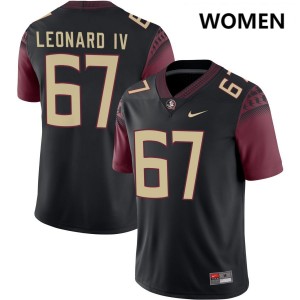Womens Richie Leonard IV Black Florida State Seminoles #67 College Football Stitched Jersey 431396-964