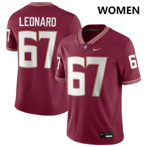 Women's Richie Leonard IV Garnet Florida State Seminoles #67 College Football High School Jersey 640736-248