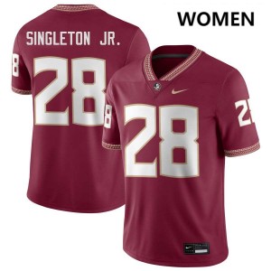 Women's Samuel Singleton Jr. Garnet Florida State Seminoles #28 College Football Alumni Jerseys 454455-234