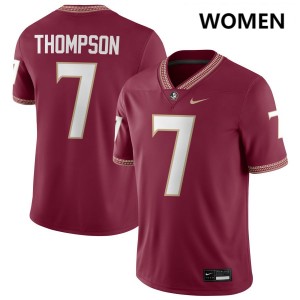 Women's Stefon Thompson Garnet Florida State Seminoles #7 College Football Alumni Jerseys 741872-719