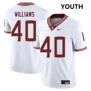 Youth Amaree Williams White Florida State Seminoles #40 College Football Game Jerseys 311359-129