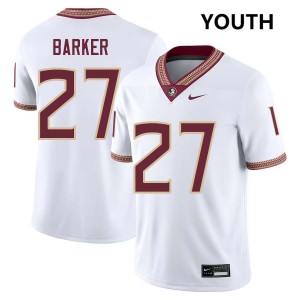 Youth Ashlynd Barker White Florida State Seminoles #27 College Football Embroidery Jerseys 654936-710
