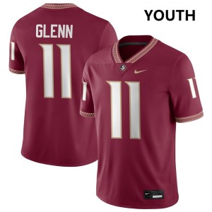 Youth Brock Glenn Garnet Florida State Seminoles #11 College Football Game Jersey 359767-850