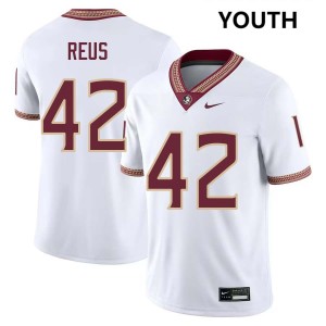Youth Brunno Reus White Florida State Seminoles #42 College Football NCAA Jersey 541085-723