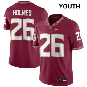 Youth Caziah Holmes Garnet Florida State Seminoles #26 College Football 2025-26 Jerseys 837415-614