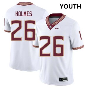 Youth Caziah Holmes White Florida State Seminoles #26 College Football Alumni Jersey 884501-703