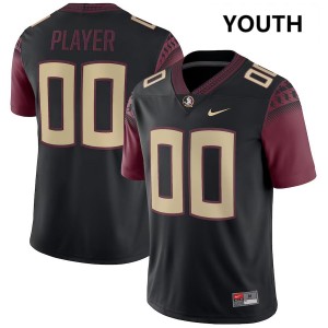 Youth Custom Black Florida State Seminoles #00 College Football Official Jersey 891095-406