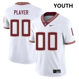 Youth Custom White Florida State Seminoles #00 College Football NCAA Jersey 800935-352
