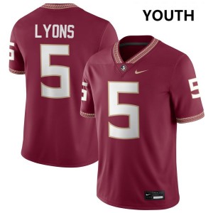 Youth Daniel Lyons Garnet Florida State Seminoles #5 College Football NCAA Jerseys 939684-721