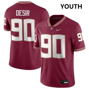 Youth Darryll Desir Garnet Florida State Seminoles #90 College Football Player Jersey 581281-957