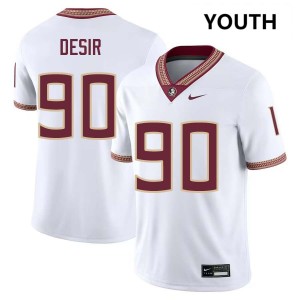 Youth Darryll Desir White Florida State Seminoles #90 College Football 2025 Jerseys 861473-480