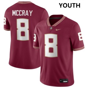 Youth Deante McCray Garnet Florida State Seminoles #8 College Football University Jerseys 754529-836