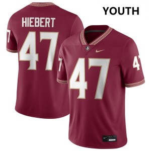 Youth Donny Hiebert Garnet Florida State Seminoles #47 College Football High School Jersey 825731-821