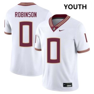 Youth Duce Robinson White Florida State Seminoles #0 College Football Replica Jerseys 515983-316