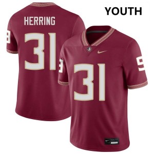 Youth Elijah Herring Garnet Florida State Seminoles #31 College Football Stitched Jersey 225279-806