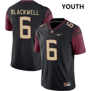 Youth Gavin Blackwell Black Florida State Seminoles #6 College Football Embroidery Jersey 388875-960