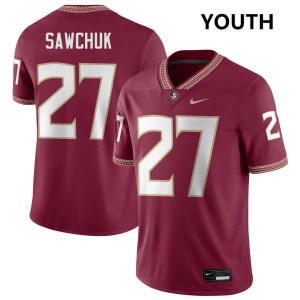 Youth Gavin Sawchuk Garnet Florida State Seminoles #27 College Football Official Jerseys 117725-280