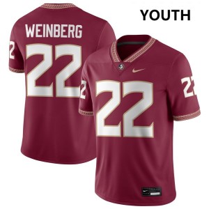 Youth Jake Weinberg Garnet Florida State Seminoles #22 College Football Official Jerseys 240843-101