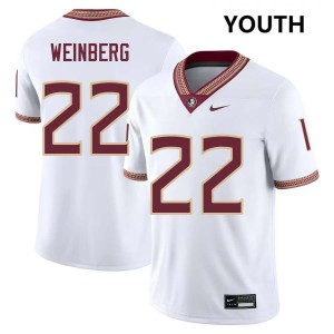 Youth Jake Weinberg White Florida State Seminoles #22 College Football Replica Jerseys 775189-205