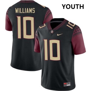 Youth James Williams Black Florida State Seminoles #10 College Football Stitched Jersey 523346-816