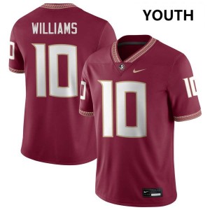 Youth James Williams Garnet Florida State Seminoles #10 College Football Limited Jerseys 984547-690
