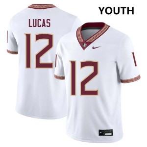 Youth Jaylin Lucas White Florida State Seminoles #12 College Football Official Jerseys 138989-698